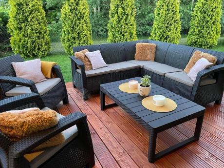 Duży narożnik wypoczynkowy na taras Relly brązowy