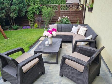 Duży narożnik wypoczynkowy na taras Relly brązowy