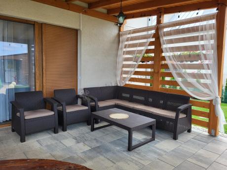 Duży narożnik wypoczynkowy na taras Relly brązowy