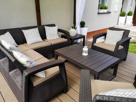 Duży narożnik wypoczynkowy na taras Relly brązowy