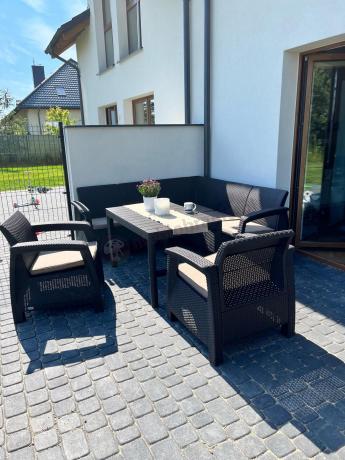 Duży narożnik wypoczynkowy na taras Relly brązowy