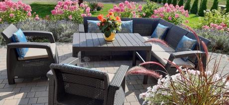 Duży narożnik wypoczynkowy na taras Relly brązowy