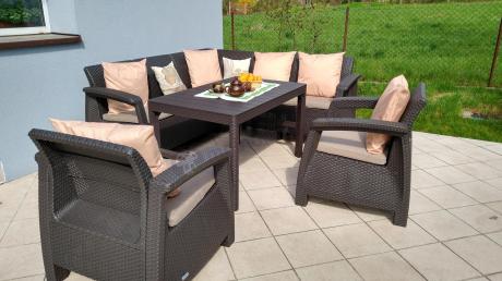 Duży narożnik wypoczynkowy na taras Relly brązowy