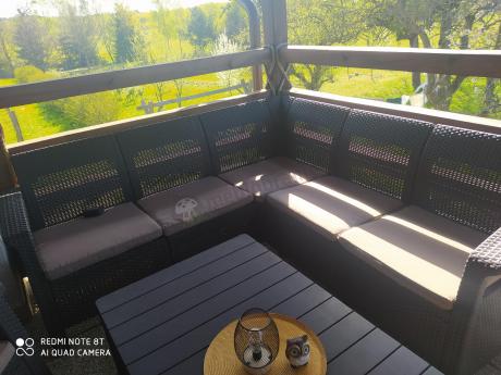 Duży narożnik wypoczynkowy na taras Relly brązowy