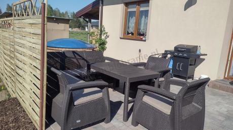 Duży narożnik wypoczynkowy na taras Relly brązowy