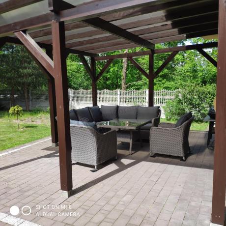 Duży narożnik wypoczynkowy na taras technorattan 207x207cm Novici - Szary