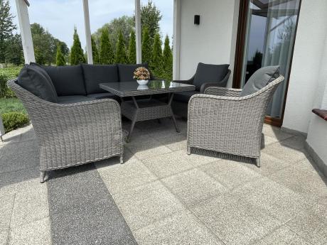 Duży narożnik wypoczynkowy na taras technorattan 207x207cm Novici - Szary