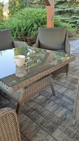 Duży narożnik wypoczynkowy na taras technorattan 207x207cm Novici - Szary