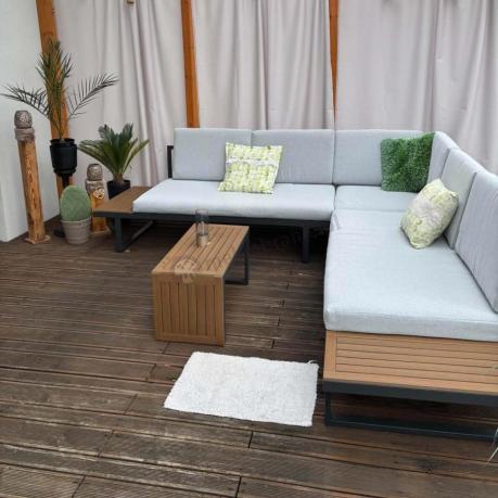 Duży nowoczesny narożnik modułowy na stalowym stelażu Norven XL - Grey