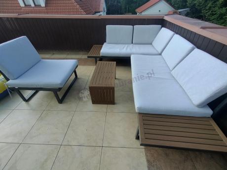 Duży nowoczesny narożnik modułowy na stalowym stelażu Norven XL - Grey