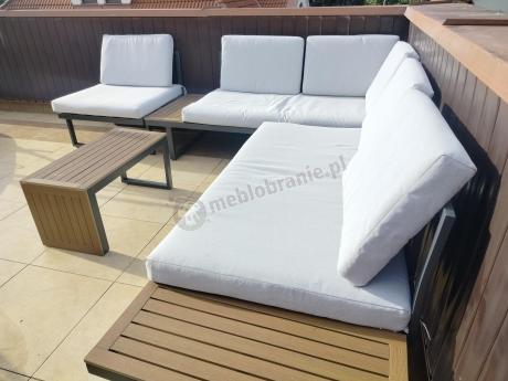 Duży nowoczesny narożnik modułowy na stalowym stelażu Norven XL - Grey