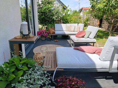 Duży nowoczesny narożnik modułowy na stalowym stelażu Norven XL - Grey
