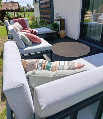 Duży nowoczesny narożnik modułowy na stalowym stelażu Norven XL - Grey