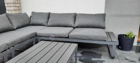 Duży nowoczesny narożnik na taras z fotelem Panaon DG
