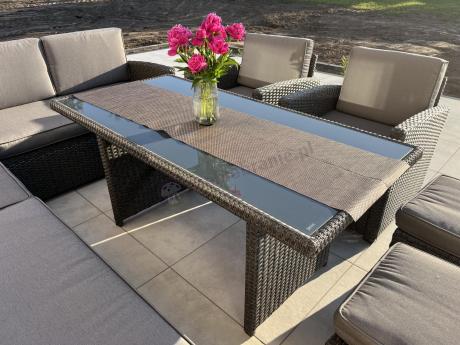 Duży technorattanowy narożnik 250x190cm z fotelami Cofete Plus – Anthracite