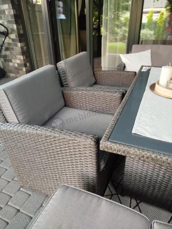 Duży technorattanowy narożnik 250x190cm z fotelami Cofete Plus – Anthracite