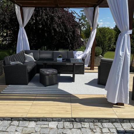 Duży technorattanowy narożnik 250x190cm z fotelami Cofete Plus – Anthracite