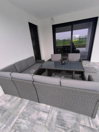 Duży technorattanowy narożnik 250x190cm z fotelami Cofete Plus – Anthracite