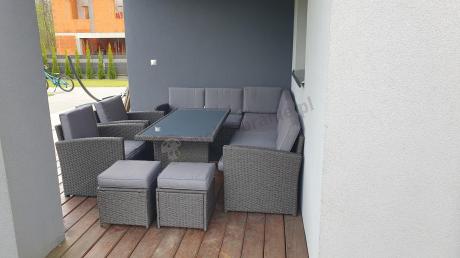 Duży technorattanowy narożnik 250x190cm z fotelami Cofete Plus – Anthracite