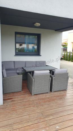 Duży technorattanowy narożnik 250x190cm z fotelami Cofete Plus – Anthracite