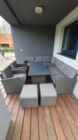 Duży technorattanowy narożnik 250x190cm z fotelami Cofete Plus – Anthracite
