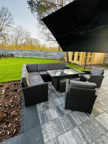 Duży technorattanowy narożnik 250x190cm z fotelami Cofete Plus – Anthracite