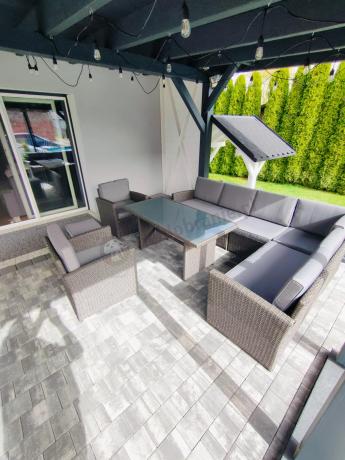 Duży technorattanowy narożnik 250x190cm z fotelami Cofete Plus – Anthracite