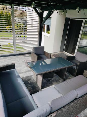 Duży technorattanowy narożnik 250x190cm z fotelami Cofete Plus – Anthracite