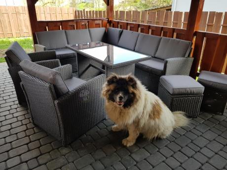 Duży technorattanowy narożnik 250x190cm z fotelami Cofete Plus – Anthracite