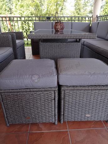 Duży technorattanowy narożnik 250x190cm z fotelami Cofete Plus – Anthracite