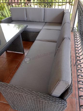 Duży technorattanowy narożnik 250x190cm z fotelami Cofete Plus – Anthracite