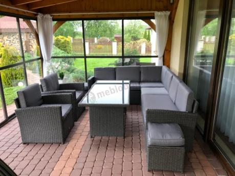 Duży technorattanowy narożnik 250x190cm z fotelami Cofete Plus – Anthracite