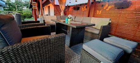 Duży technorattanowy narożnik 250x190cm z fotelami Cofete Plus – Anthracite