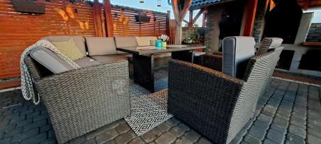 Duży technorattanowy narożnik 250x190cm z fotelami Cofete Plus – Anthracite