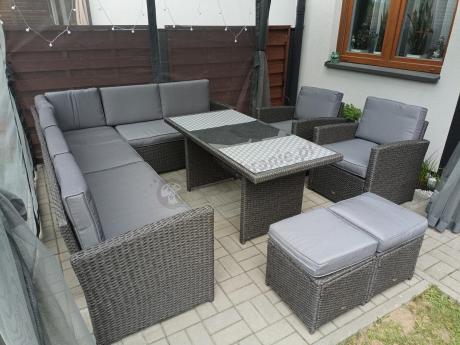 Duży technorattanowy narożnik 250x190cm z fotelami Cofete Plus – Anthracite