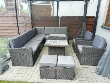Duży technorattanowy narożnik 250x190cm z fotelami Cofete Plus – Anthracite