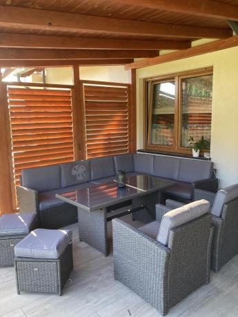 Duży technorattanowy narożnik 250x190cm z fotelami Cofete Plus – Anthracite