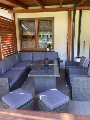 Duży technorattanowy narożnik 250x190cm z fotelami Cofete Plus – Anthracite