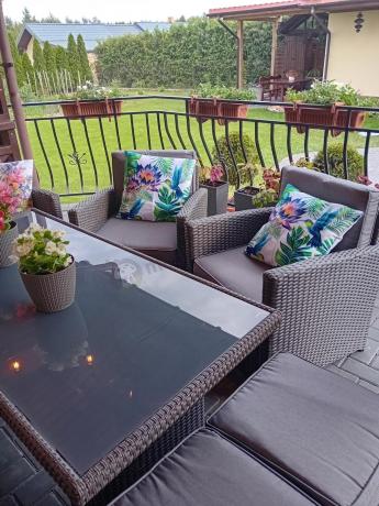 Duży technorattanowy narożnik 250x190cm z fotelami Cofete Plus – Anthracite