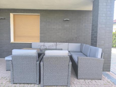 Duży technorattanowy narożnik 250x190cm z fotelami Cofete Plus – Anthracite