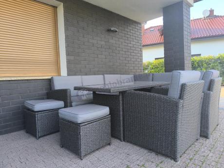 Duży technorattanowy narożnik 250x190cm z fotelami Cofete Plus – Anthracite