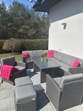 Duży technorattanowy narożnik 250x190cm z fotelami Cofete Plus – Anthracite