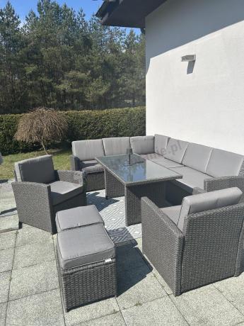 Duży technorattanowy narożnik 250x190cm z fotelami Cofete Plus – Anthracite