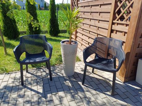 Duży zestaw mebli do ogrodu Kantara Modern z 12 fotelami i rozkładanym stołem 160-240 cm