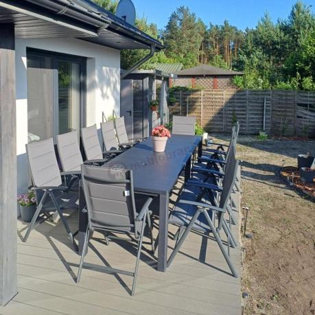 Duży zestaw mebli na taras dla 12 osób KJD12 ze składanymi krzesłami