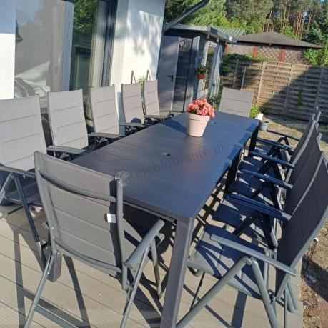 Duży zestaw mebli na taras dla 12 osób KJD12 ze składanymi krzesłami