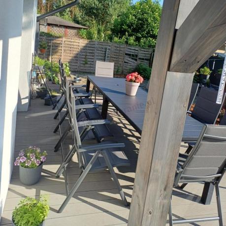 Duży zestaw mebli na taras dla 12 osób KJD12 ze składanymi krzesłami