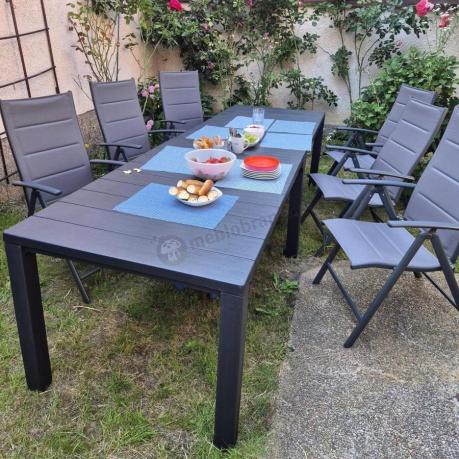 Duży zestaw mebli na taras dla 12 osób KJD12 ze składanymi krzesłami