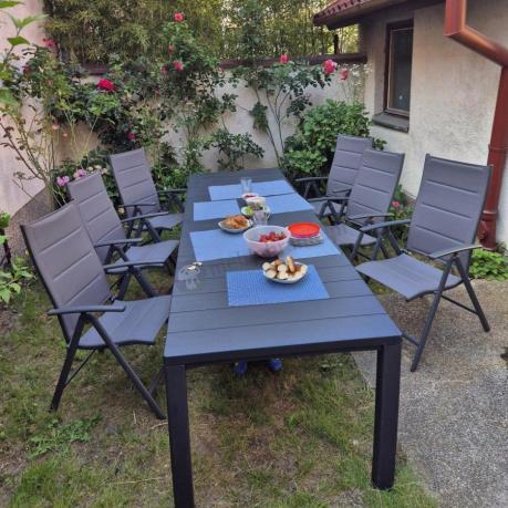 Duży zestaw mebli na taras dla 12 osób KJD12 ze składanymi krzesłami