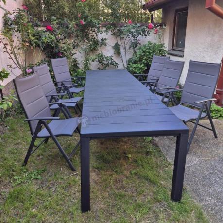 Duży zestaw mebli na taras dla 12 osób KJD12 ze składanymi krzesłami